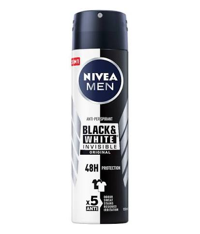 NIVEA MEN BLACK & WHITE INVISIBLE ORIGINAL DEODORANT SPRAY 1 NIVEA MEN BLACK & WHITE INVISIBLE ORIGINAL DEODORANT SPRAY